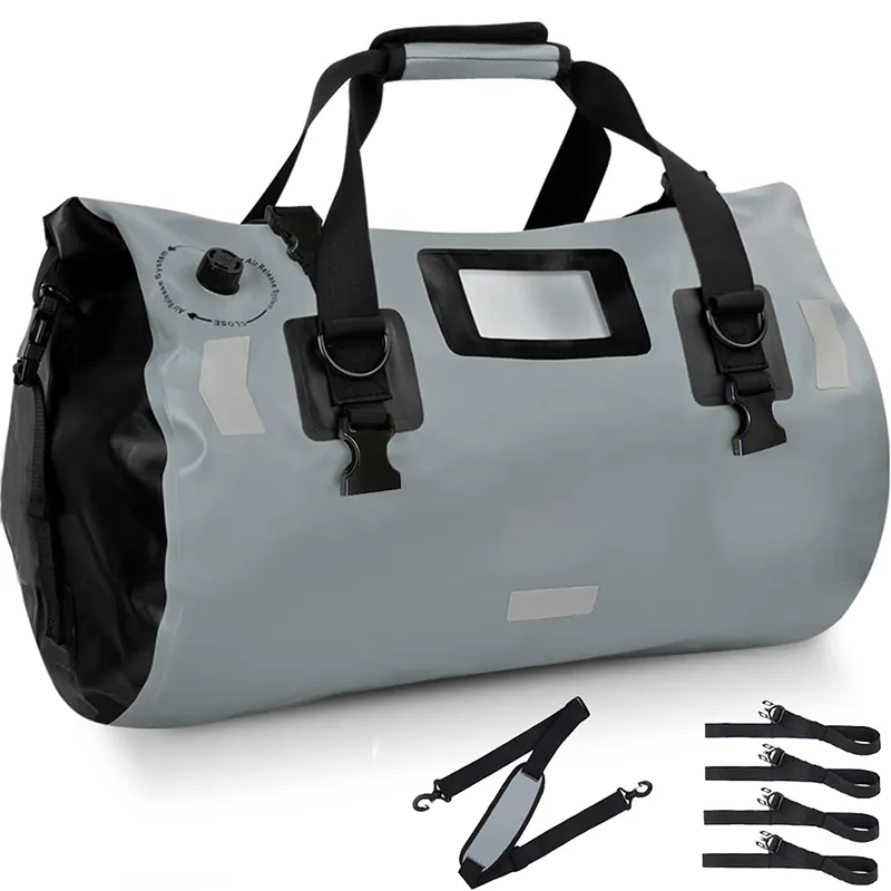 Quality Waterproof Bags Wholesale 48L PVC Waterproof Duffle Bag Motorcycle Saddle Bag Motorcycle Tail Bag