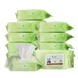 OEM and ODM 100pcs per bag Bamboo Baby Water Wipe Biodegradable Flushable Baby Wet Wipes for Sensitive