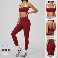 Ensemble soutien-gorge dos nu et leggings taille en V pour femme