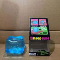 Premium Hochwertiger Needoh Nice Cube Super Solider Squish Fidget Toy Transparent Blau zur Stresslinderung und als Kindergeschenk