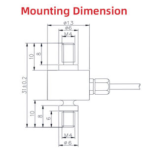 Capteur de force numérique miniature T301 100 kg 1000 kg, type en ligne, pour traction et compression - Product Image 2