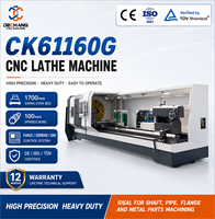 Torno Automático/Manual de Alta Resistencia GSK CK61160G con Motor de 220V, Bancada Plana Horizontal, Máquina para Fabricar Llantas de Automóvil, Alta Precisión y Ahorro de Energía