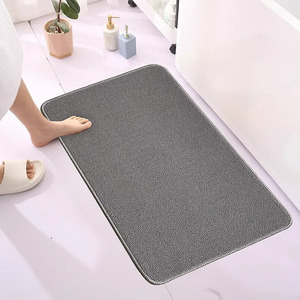 Tapis anti-salissures d'intérieur lavable 60x75cm gris, motif moucheté 100% coton, SUPER ABSORBANT, antidérapant - Product Image 6