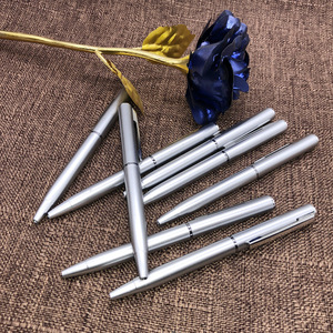 Length <strong>10cm</strong> Short Rotating Plastic Ballpoint <strong>Pens</strong> Custom Logo Simple Silver Color Plastic Advertising Signature <strong>Pens</strong> - Product Image 4