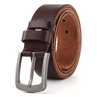 Ceinture vintage simple pour homme en cuir de vachette, boucle ardillon, cuir monocouche, largeur 2-4 cm, logo personnalisé Wenzhou, style western personnalisable
