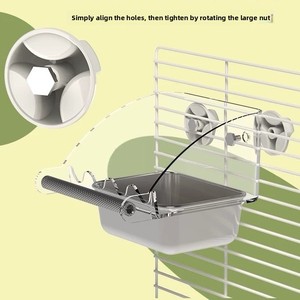 Comedero de Acrílico Antisalpicaduras e Impermeable para Loros, Dispensador Interno Colgante Antiderrames con Percha Esmerilada para Periquitos y Cacatúas - Product Image 4