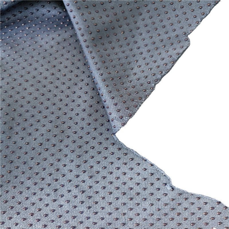 Polyester stretch knitted cloth coated dots anti non slip fabric For resistant anti-slip mat