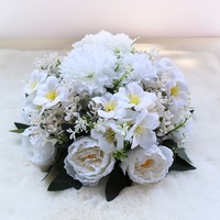 Centre de table en fleurs artificielles en soie, rose, blanc et violet, nouveau design DREA, pour mariage.
