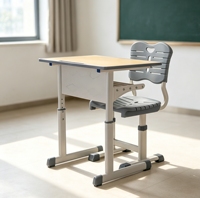 Ensemble de chaises et de tables de classe en métal pour les élèves du collège et du lycée, mobilier éducatif pour enfants