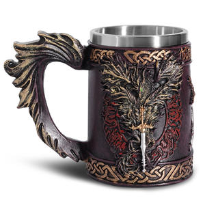 Celtics Norse God Tasses à bière en acier inoxydable médiéval MAA05 Tasse à motifs de Noël à usage domestique pour <span class=keywords><strong>café</strong></span> et Cerveza - Product Image 6