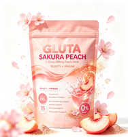 Bubuk Label Pribadi OEM Gluta Sakura Peach dengan L-Glutathione 250mg untuk Dukungan Kesehatan Kulit & Tubuh