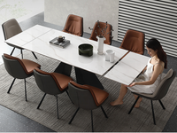 Table de salle à manger en dalle de roche Table de salle à manger extensible de restaurant de luxe minimaliste moderne