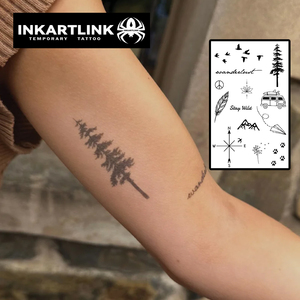 Autocollant de <span class=keywords><strong>tatouage</strong></span> INKARTLINK pour le corps, autocollant de <span class=keywords><strong>tatouage</strong></span> en papier, Wanderlust Travel, imperméable, écologique, longue durée, 15 jours, en vrac - Product Image 2
