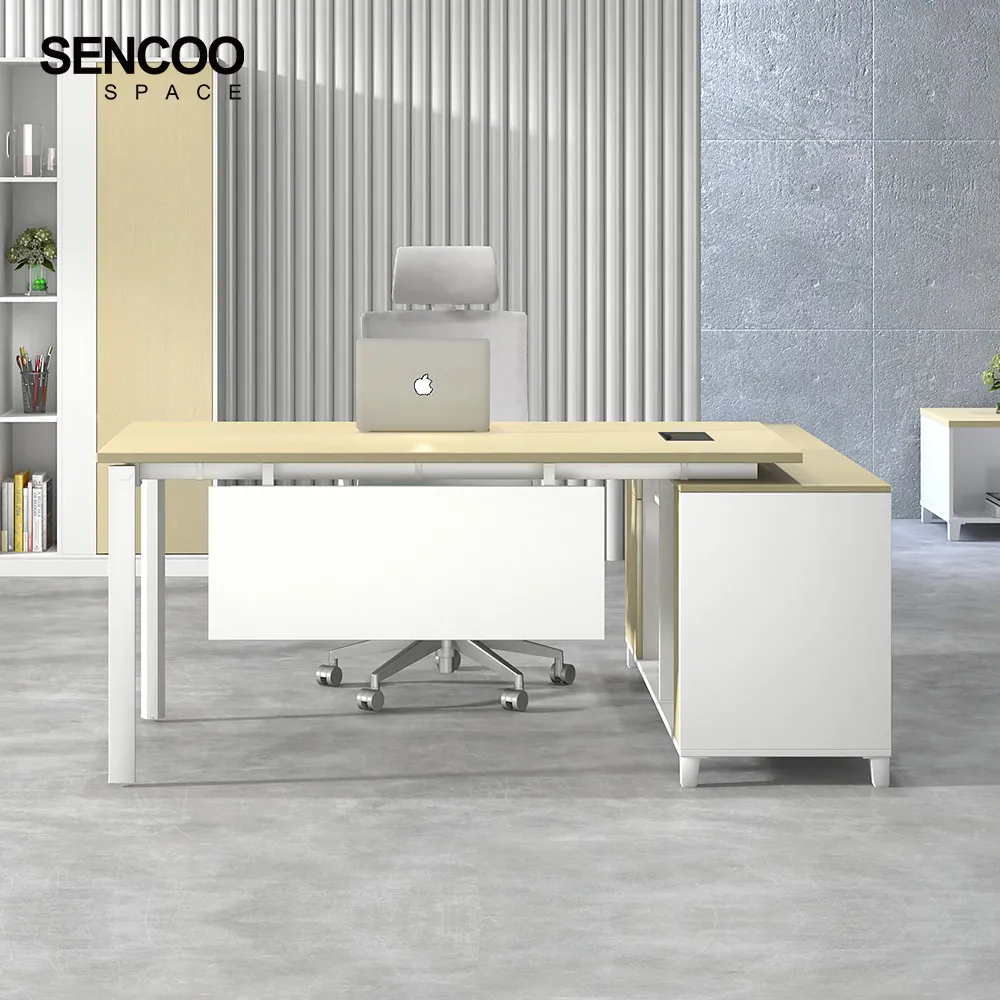 Manager desk executive office table furniture modern L shape design Office desk
