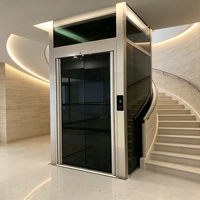 Ascenseur résidentiel personnalisé 400 kg, ascenseur à traction pour villa, ascenseur panoramique en verre MRL pour usage résidentiel privé