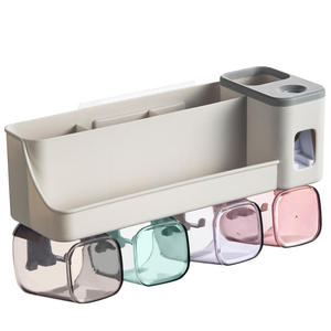 Xinhang semplice porta spazzolino da denti senza Punch <span class=keywords><strong>a</strong></span> parete porta spazzolino da denti <span class=keywords><strong>a</strong></span> parete da parete <span class=keywords><strong>a</strong></span> parete Set di Gargle tazza dispositivo portabicchieri - Product Image 6
