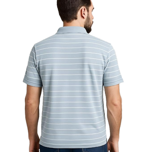 Best Price Summer Friendly <b>Men's</b> Striped Polo <b>Shirts</b> Custom Design Stylish Turn Down <b>Collar</b> Polo <b>Shirts</b> With Pocket For <b>Men</b> - Product Image 6