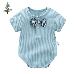 Traje de Verano para Bebé Niño, Manga Corta, Estilo Caballero, 100% Algodón, con Lazo, para Bebé Niño - Product Image 2