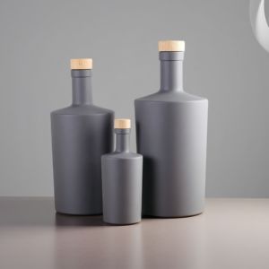 Emballage personnalisé <span class=keywords><strong>de</strong></span> bouteilles en verre pour spiritueux, <span class=keywords><strong>rhum</strong></span>, vodka, whisky, gin, noir mat vert <span class=keywords><strong>de</strong></span> luxe, 100 ml, 375 ml, 500 ml, 750 ml, imprimé - Product Image 4