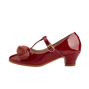 Chaussures de fête et de mariage pour filles, rouges et roses, à talons hauts, bout pointu, style Mary Jane, pour anniversaire et scène - Product Image 4