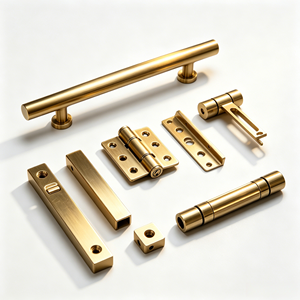 Ensemble de quincaillerie pour meubles OEM/ODM personnalisé en laiton brossé/acier inoxydable/aluminium, poignées de tirage d'armoires, supports usinés CNC - Product Image 1