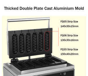 Waffle en forma de perrito caliente comercial de alta potencia de 220V para tiendas de alimentos al por menor y hoteles fáciles de operar - Product Image 6
