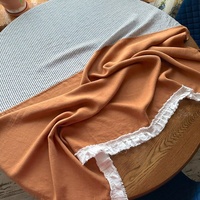 Nappe ronde en lin tissé bicolore de style européen, couvre-table de salle à manger, couleurs de couture personnalisables, marron, linge de table pour la maison