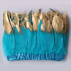 Garniture de franges de plumes à motif teint personnalisé-Plumes <span class=keywords><strong>d</strong></span>'<span class=keywords><strong>oie</strong></span> en <span class=keywords><strong>or</strong></span> blanc pour la <span class=keywords><strong>d</strong></span>écoration de costumes, <span class=keywords><strong>l</strong></span>'artisanat de couture - Product Image 3