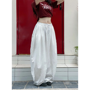Pantalones de mujer de la mejor calidad, elásticos en la cintura, con encaje y cuentas, de pierna ancha, blancos, de verano, estilo urbano, adelgazantes, informales, transpirables, con estampado floral, novedad. - Product Image 5