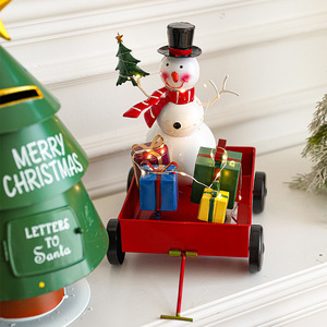 Santa Claus Snowman <b>Christmas</b> Ornament Training <b>Christmas</b> Sleigh Metal <b>Christmas</b> Train Decoration - Product Image 3
