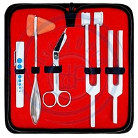Percussion Taylor Reflex Hammer C128 & C512 Tuning Forks Bandage Scissors Pupil Gauge Pen Light in Carrying Case 6 Pieces of Set