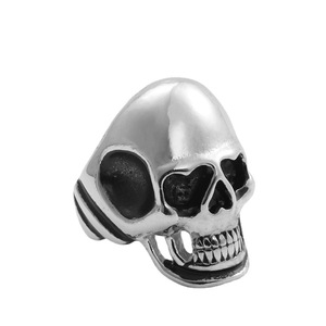 Skull <b>Ring</b> <b>Titanium</b> Steel Silver Men's Fashion Jewelry Gift Punk Style Geometric Design 280661 - Product Image 5
