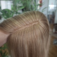 Hylux Topper en cheveux humains vierges chinois, base en soie, dentelle française, sans colle, couleurs mélangées, longueur longue, fin, léger et stable