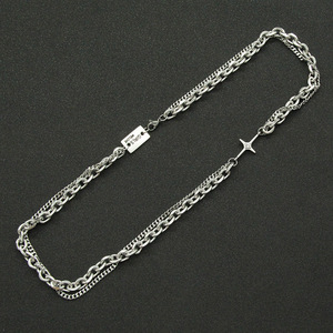 Men's and Women's Diamond-encrusted <b>Cross</b> Pendant, Long Double-layer Collarbone <b>Chain</b>, Hipster Nightclub Dancing Necklace - Product Image 3