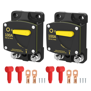 100 מגבר עמיד למים מפסק 12v-48v dc ידני איפוס ידני עם הגנה עומס יתר עבור Rv רכב ימי ו משאית - Product Image 6