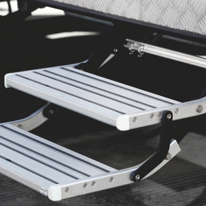 Attrezzature da viaggio di lusso scale retrattili in 2 fasi RV in lega di alluminio scollini antiscivolo per Camper rimorchio Camper - Product Image 3