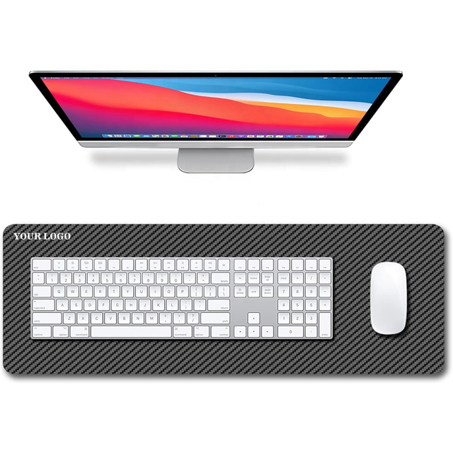 High Quality XXL Black Carbon Fiber Gaming Mousepad 800x300mm Matte Surface Durable & Waterproof Custom for CS Stock-Wholesale