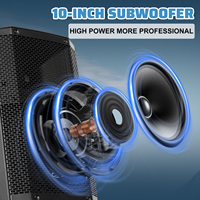 Altavoz Activo de Plástico con Batería HYANKA E-B10 de 10 Pulgadas, Audio DSP, USB, FM, TWS, Entrada para Micrófono y Guitarra, 150W RMS