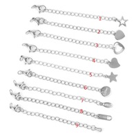 Fermoirs à homard prolongés en acier inoxydable, en forme de cœur, connecteur pour bricolage, étiquette d'extension, chaîne de queue pour la fabrication de bijoux