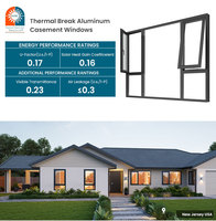 Ventanas Abatibles Insonorizadas Deezon NFRC USA Project, con Rotura de Puente Térmico, Doble Acristalamiento, Resistentes al Viento, de Aluminio, para Baño