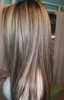 Peluca Judía con Base de Seda, Color Marrón Ceniza, Kosher, Cabello Humano Europeo Virgen, Reflejos Rubios, Peluca Completa de Encaje, Cabello Humano