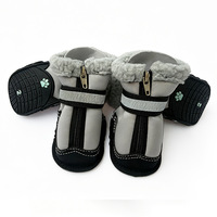 Bottes d'hiver en caoutchouc doublées polaire pour chien, réfléchissantes, antidérapantes, résistantes à l'usure, avec sangles pour la prévention de la neige, vente en gros