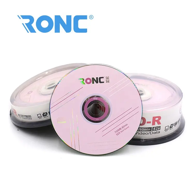 Hot Selling Wholesale Price RONC CD-R Single Layer Blank Disk 700MB 52X 80min Write Well Printable Stock 100% Virgin Free Logo