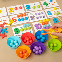 Jeu de perles à enfiler numérique pour enfants, éducation précoce, arithmétique, puzzle en bois - Aide à l'apprentissage - Cadeau pour grande classe