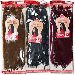 Mèches Tresses 3X 24 pouces Afro Twist Crochet Hair Marley Fluffy 205g Afro Kinky Twist Braids Extensions <span class=keywords><strong>de</strong></span> cheveux synthétiques pour tressage - Product Image 3