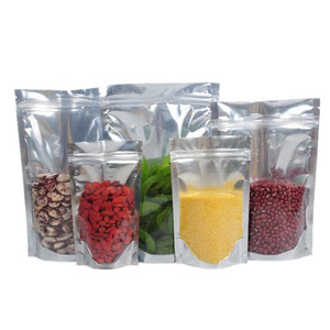 Thực phẩm nhôm lá nhựa đứng lên túi bao bì dây kéo với đáy phẳng rộng cho thực phẩm 9x15cm - Product Image 2