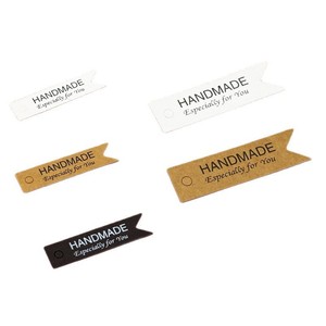 Etiquetas colgantes hechas a mano, etiquetas decorativas rectangulares con forma de cola de pez de papel Kraft para manualidades DIY, embalaje de regalos - Product Image 5