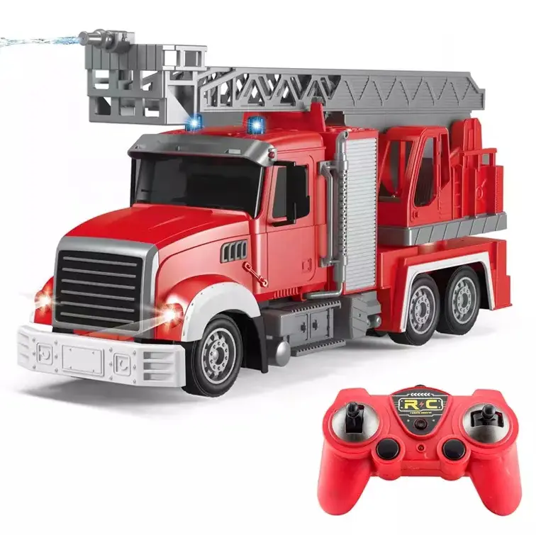2.4G jouet de lutte contre l'incendie camion Rc 7 canaux radiocommande voiture de tir eau de pulvérisation jouet de pompier Rc