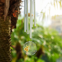 Carillon éolien commémoratif tournesol populaire, ornement commémoratif personnalisé en acrylique, cadeau de condoléances pour la famille, décoration de jardin extérieur