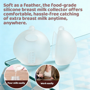 Collecteur <span class=keywords><strong>de</strong></span> lait maternel en silicone manuel facile à utiliser, sans BPA, coque en silicone, 80 ml, pour une protection discrète contre les fuites - Product Image 3